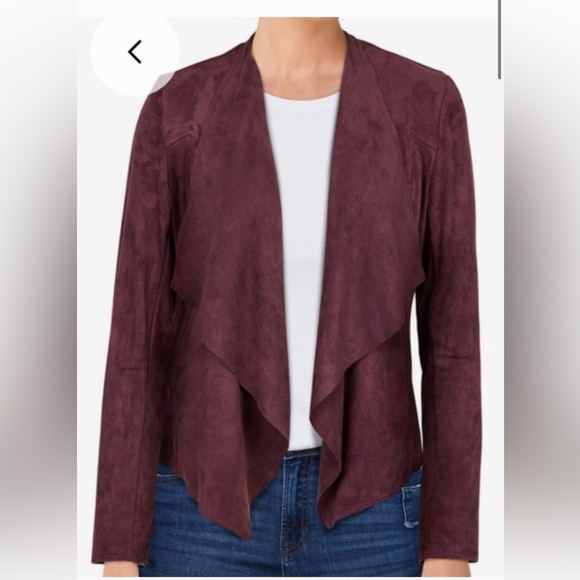 KUT from the KLOTH WOMENS PURPLE FAUX SUEDE OPEN FRONT JACKET, SIZE SMALL - Picture 1 of 8